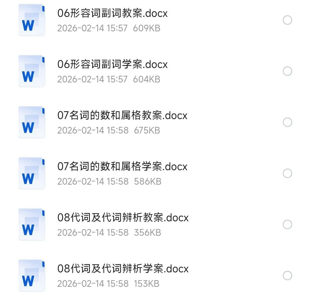 2026版《中考语法教案+学案》(WORD版,免费下载) 第5张
