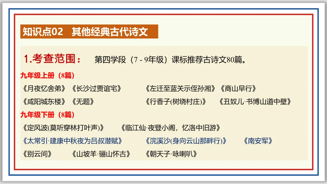 中考一轮08:名句名篇默写突破与演练(上)PPT 第20张 中考一轮08:名句名篇默写突破与演练(上)PPT 第20张