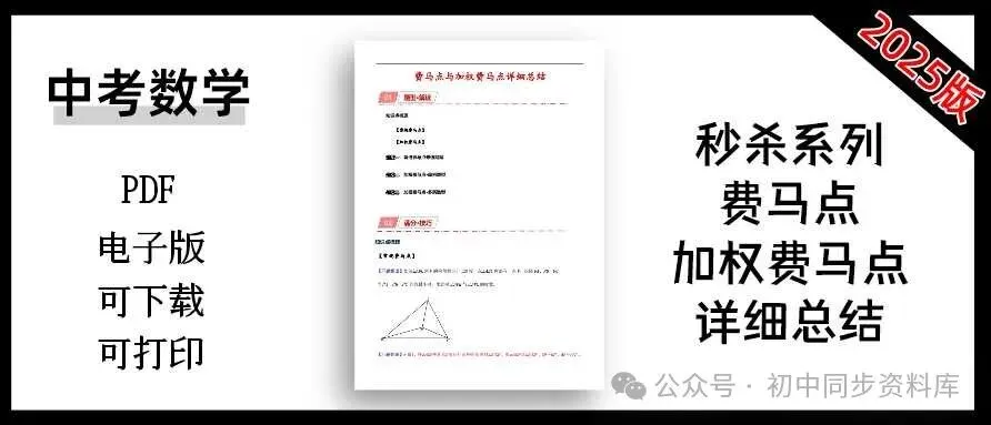 2025中考数学秒杀系列《费马点+加权费马点》详细总结 第3张