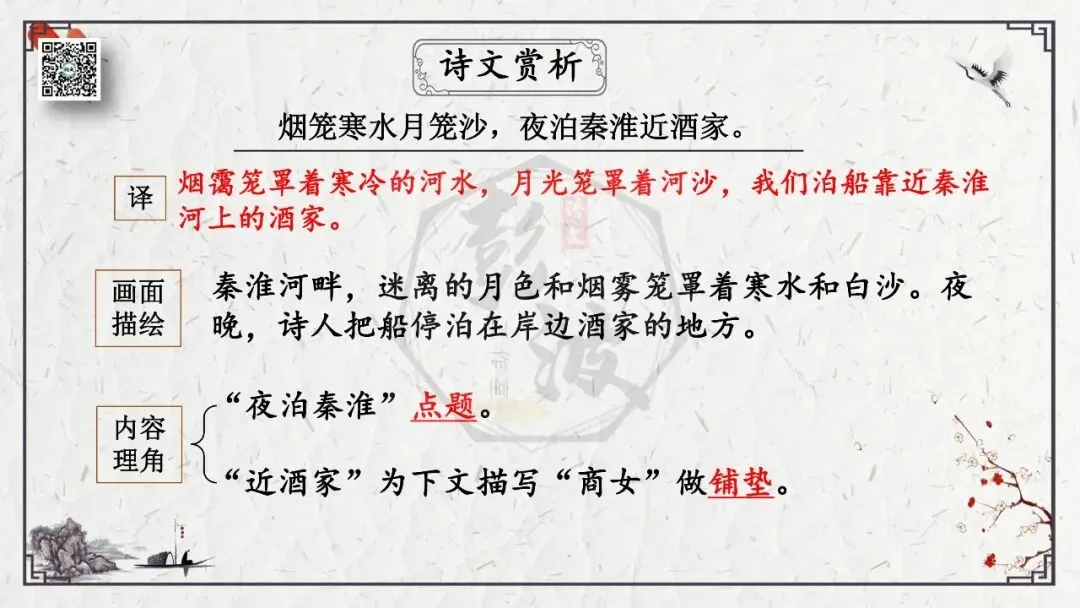 【中考专项复习课件】诗词曲85篇-23《泊秦淮》 第15张 【中考专项复习课件】诗词曲85篇-23《泊秦淮》 第15张