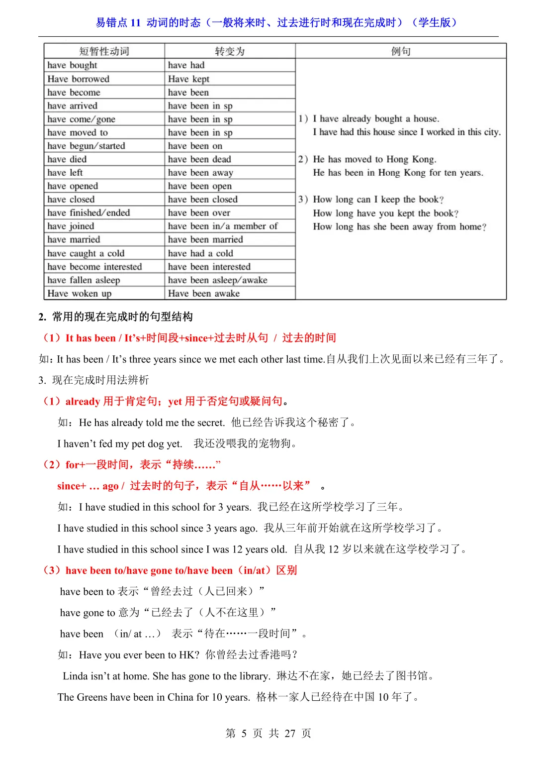 2026年中考英语易错点11《动词的时态2》(含答案解析),电子版可下载打印 第6张 2026年中考英语易错点11《动词的时态2》(含答案解析),电子版可下载打印 第6张