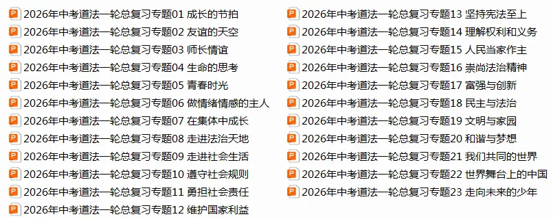 2026年中考道法一轮复习课件(6册23单元) 第1张 2026年中考道法一轮复习课件(6册23单元) 第1张