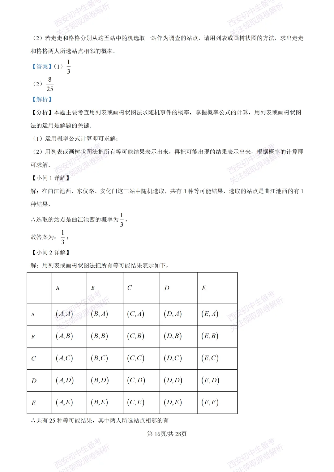 中考复习,五大名校真题!西安模拟:【2025陕师大附中】九年级二模考试,数学试题,试卷+完整版答案,免费下载! 第30张