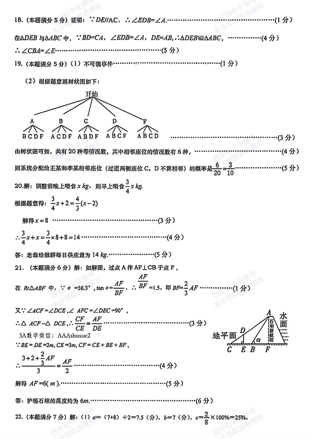 中考复习,五大名校真题!西安模拟:【2025高新一中】九年级七模考试,数学试题,试卷+完整版答案,免费下载! 第12张