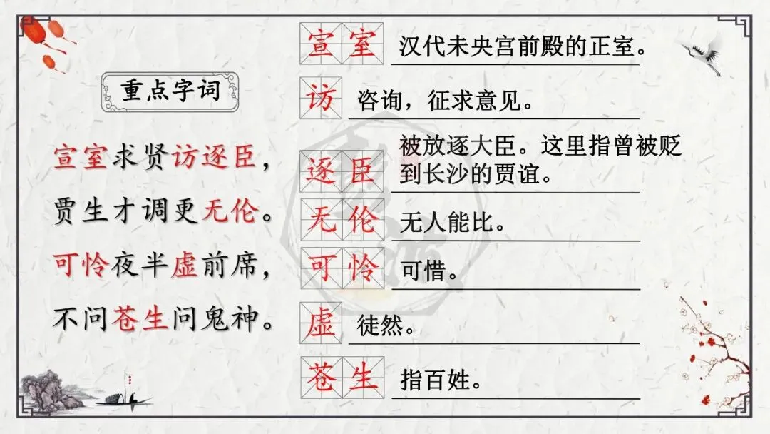 【中考专项复习课件】诗词曲85篇-25《贾生》 第12张 【中考专项复习课件】诗词曲85篇-25《贾生》 第12张