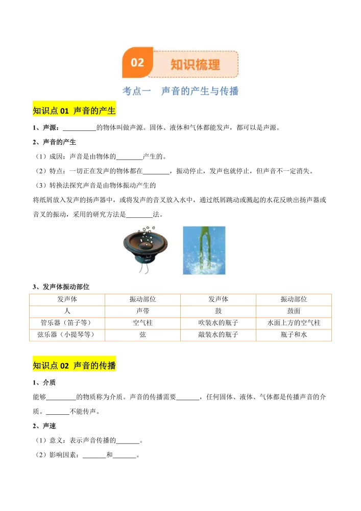 中考专项物理 《专题 01 声现象》知识梳理 + 易错专项|全册吃透核心考点 真题解析! 第3张 中考专项物理 《专题 01 声现象》知识梳理 + 易错专项|全册吃透核心考点 真题解析! 第3张