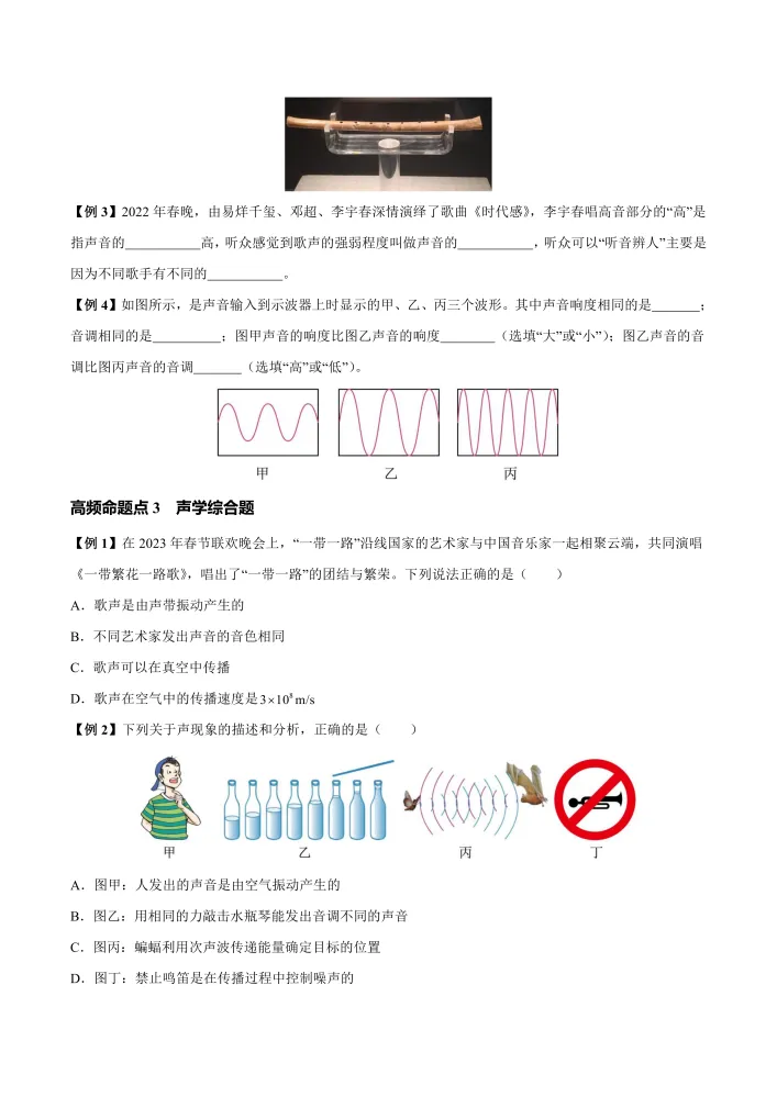 中考专项物理 《专题 01 声现象》知识梳理 + 易错专项|全册吃透核心考点 真题解析! 第10张 中考专项物理 《专题 01 声现象》知识梳理 + 易错专项|全册吃透核心考点 真题解析! 第10张