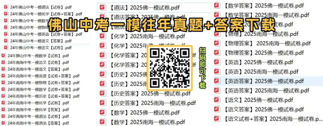 3月24日佛山中考一模!初三最重要的考试之一!附往年真题下载 第3张