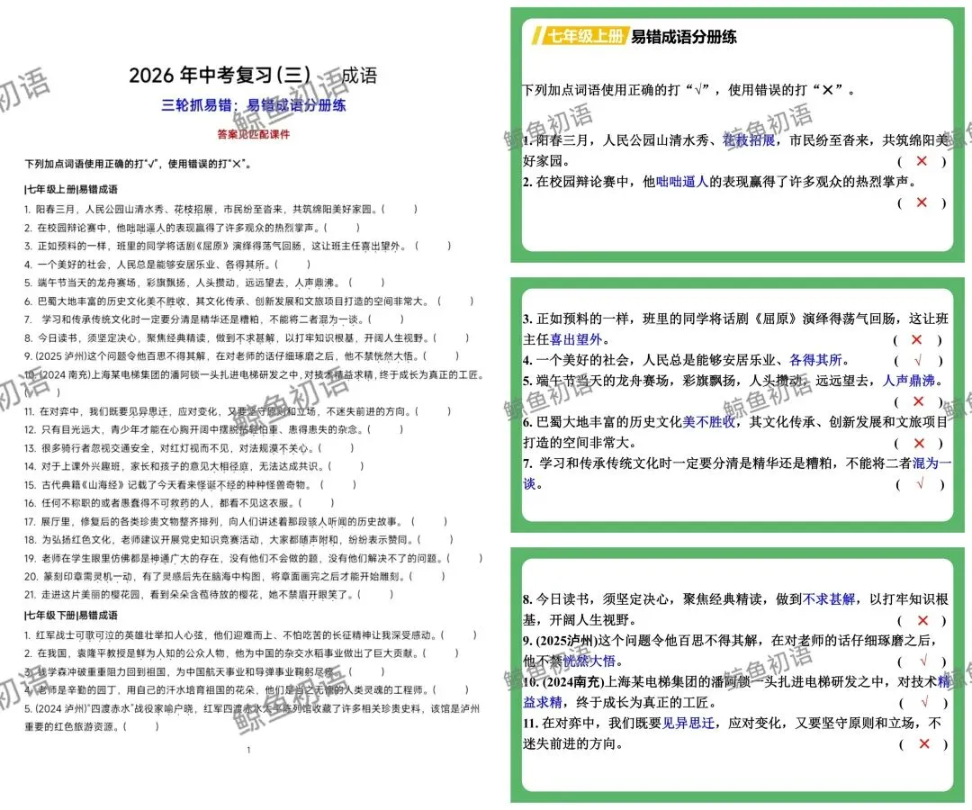 2026中考|专项复习(三)成语运用| 三轮集训攻破中考成语专项 第14张