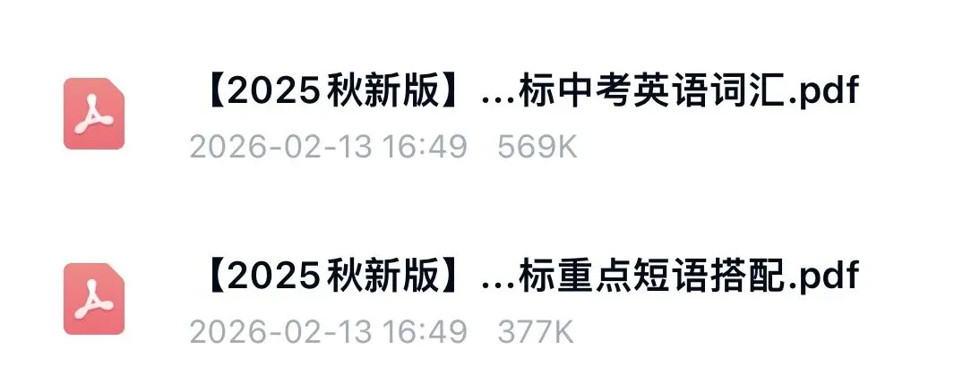 【2026中考】新课标中考英语单词汇总2000/备战中考最后冲刺/模拟测试卷 第16张