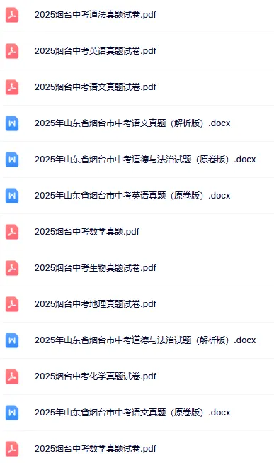 【迎战2026中考】山东中考卷扫描版-高清无水印可直接打印【完整打包版】免费! 第5张
