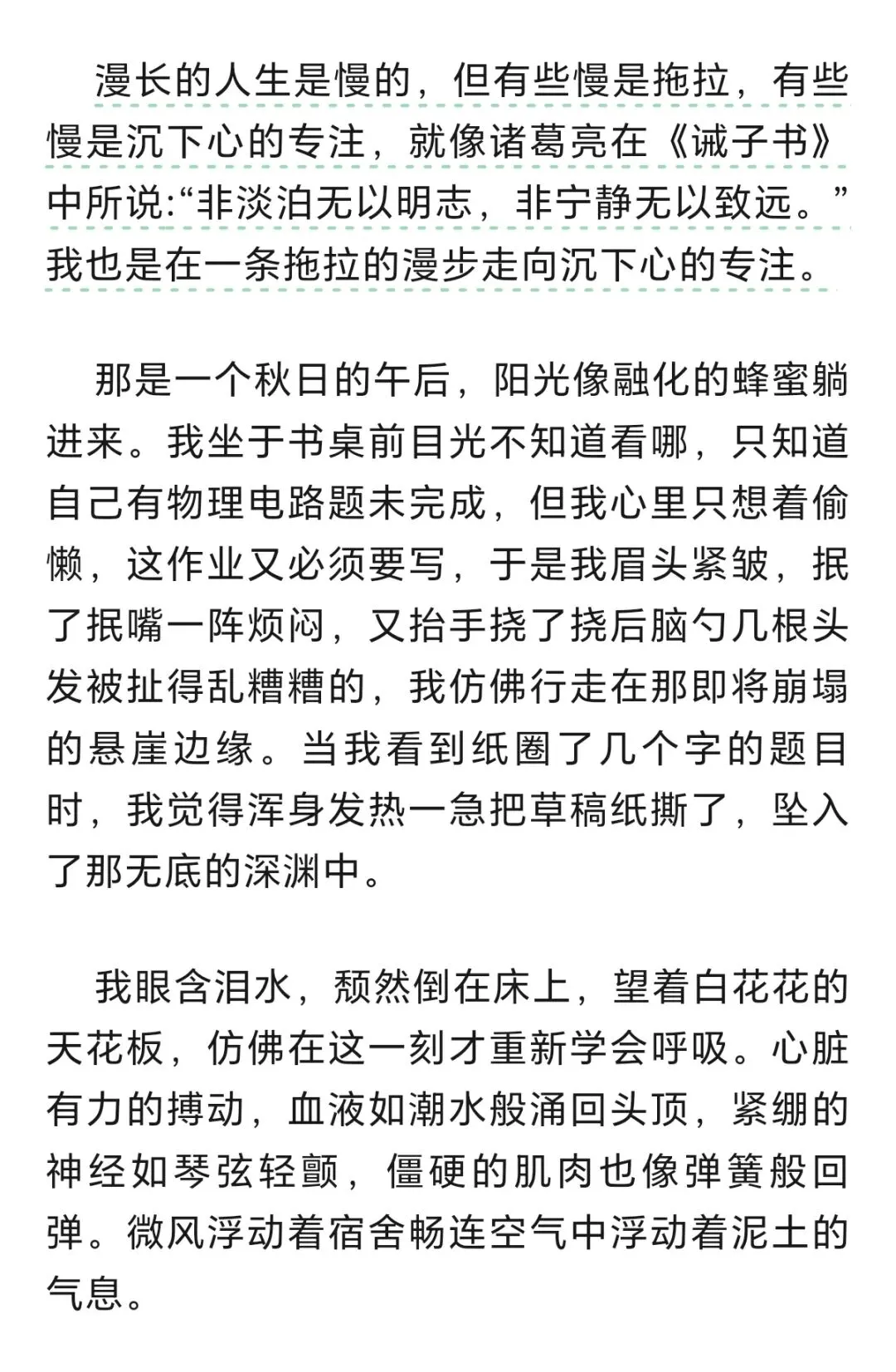 中考命题作文:《慢一点,也挺好》 第1张