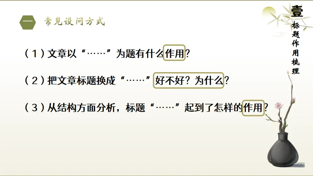 2026年中考文学类作品阅读专题复习:标题和段落的作用ppt 第5张