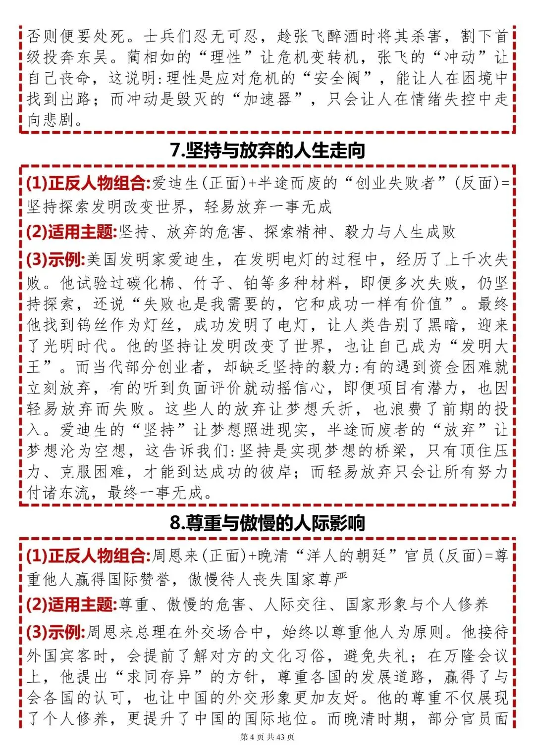 中考语文作文素材【高频 80 个主题正反人物素材大全】快收藏! 第4张
