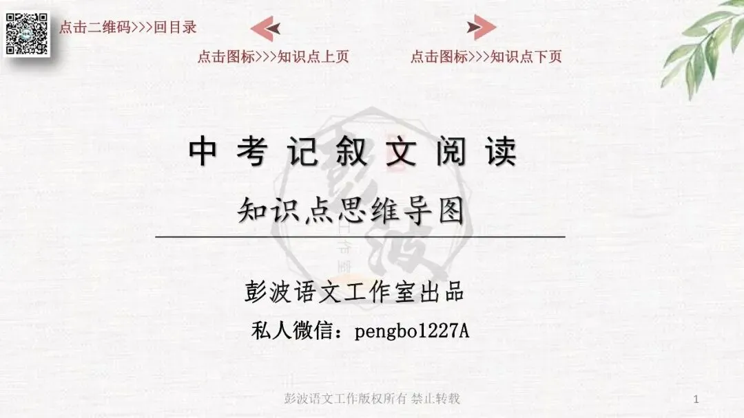 【中考专项复习课件】记叙文阅读-思维导图(全)帮助学生自主复习 第5张