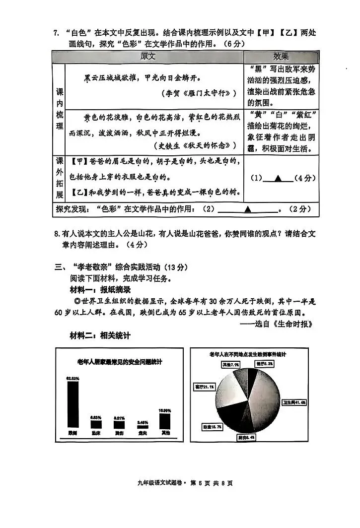 2025年杭州西湖区中考一模 五科试题 第6张