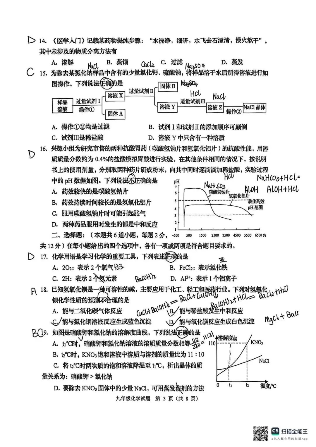 阿文中考第36套2025化学一模城阳(无水印可下载)-第3张图片-四季读书网