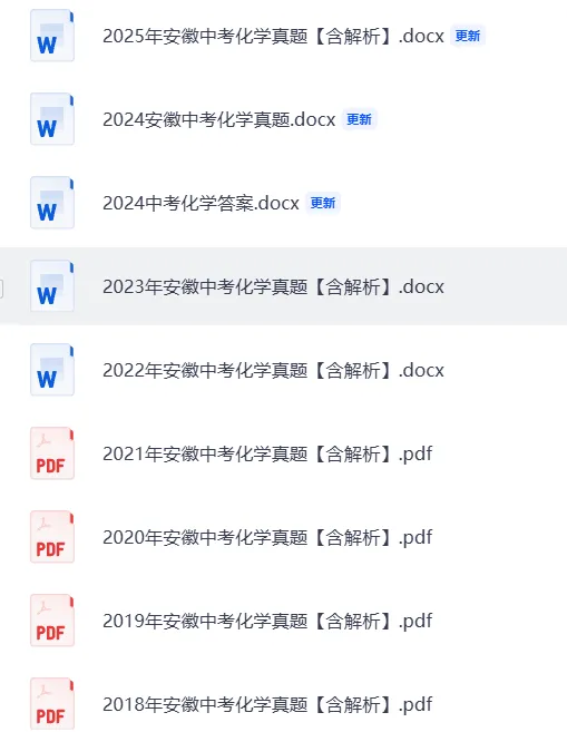 2015-2025年安徽中考化学真题【含解析】 第2张
