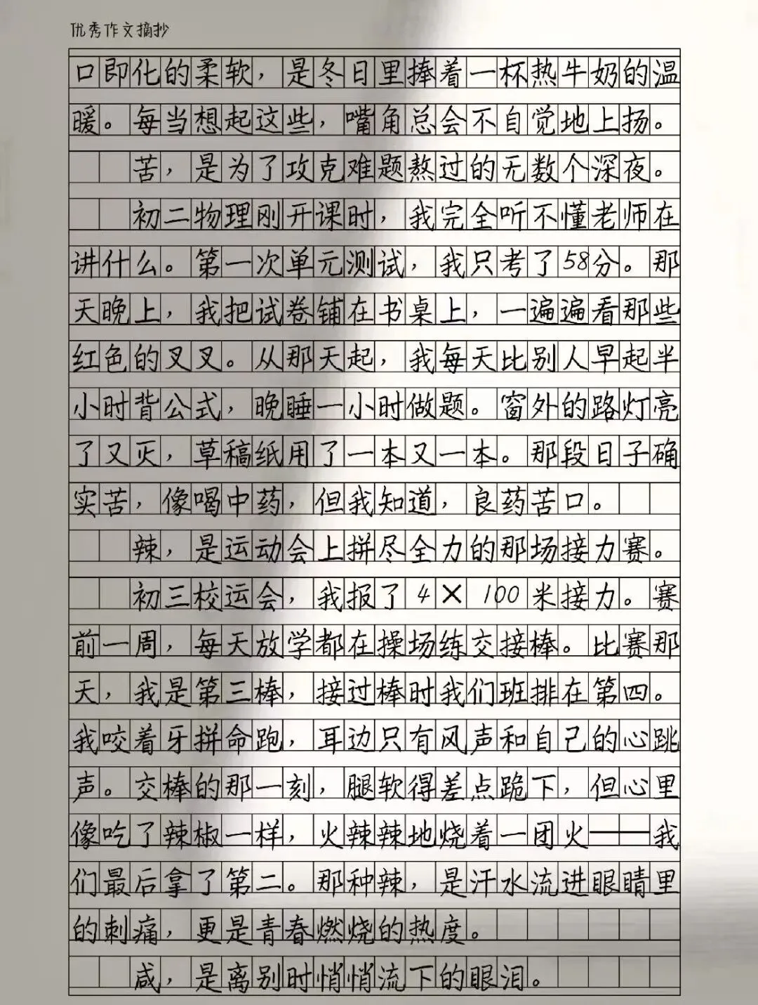 中考满分作文:《初中生活的酸甜苦辣咸》-第2张图片-四季读书网