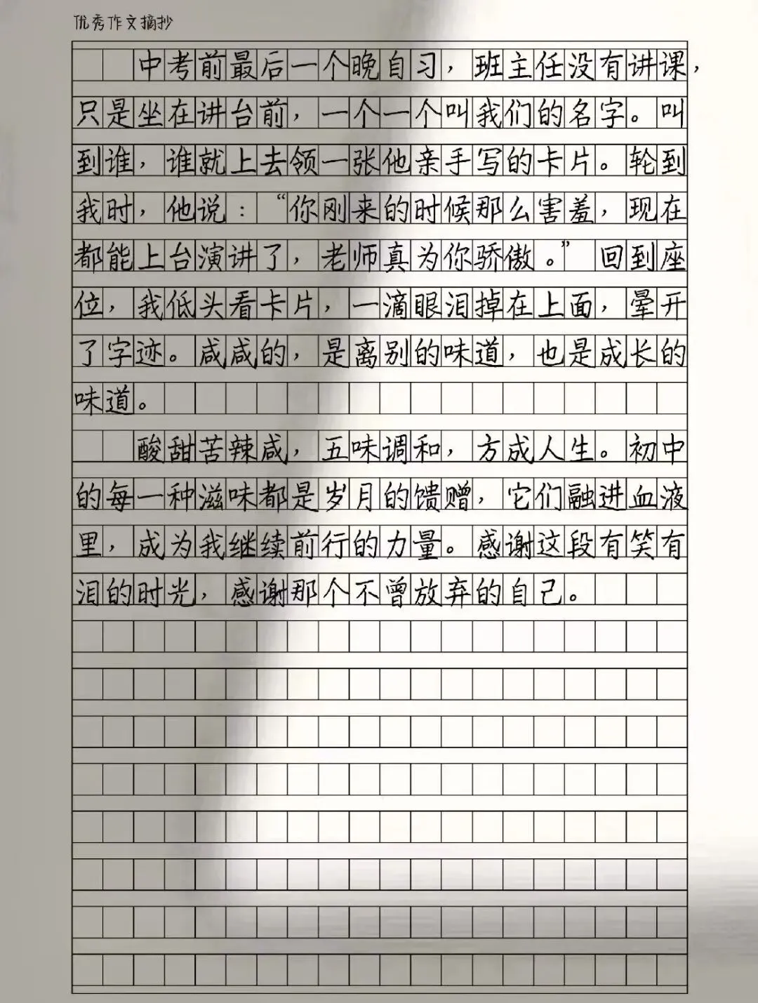 中考满分作文:《初中生活的酸甜苦辣咸》-第3张图片-四季读书网