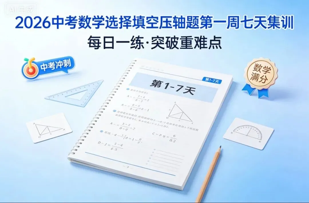 中考倒计时116天‖中考2026数学选择填空压轴题·第一周 第1张