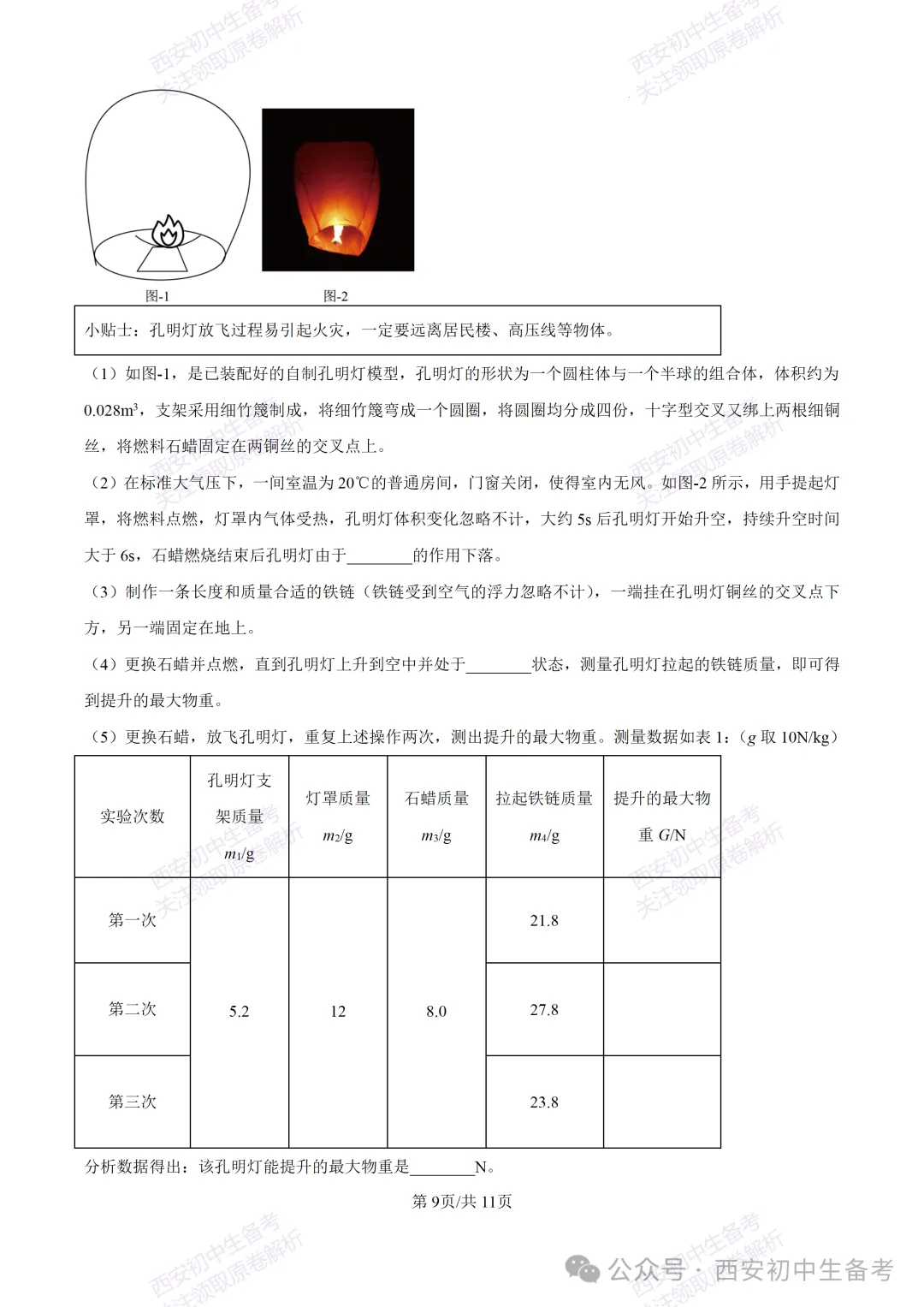 中考冲刺:西安交大附中2025年中考三模考试物理试题 第15张