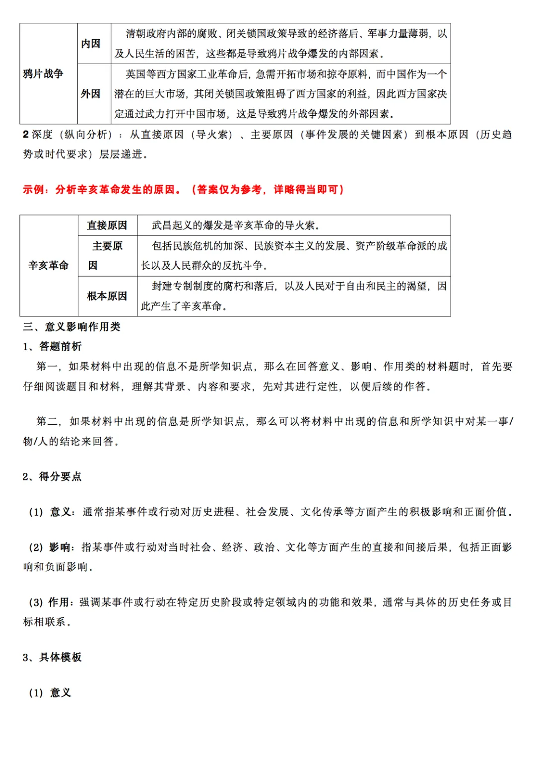 2026中考历史各类题型答题模版,收藏打印! 第3张