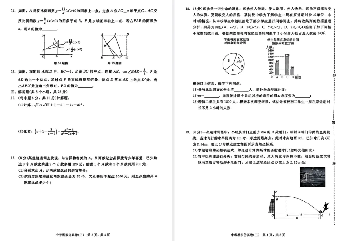 2026版语数英物化《金考1号•中考模拟仿真卷》可下载打印 第8张