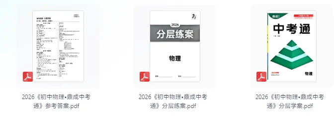 【初中】2026物理《鼎成中考通-分层学案》PDF电子版 第5张