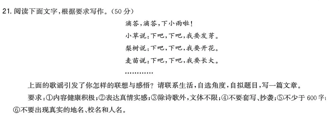 2025年各省市中考作文原题回放 第19张
