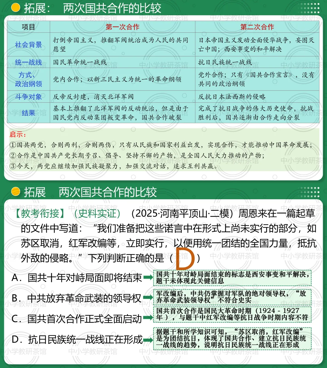 2026年中考历史高分秘籍:解锁“中华民族的抗日战争”复习新姿势|专题13 中华民族的抗日战争(复习) 第8张