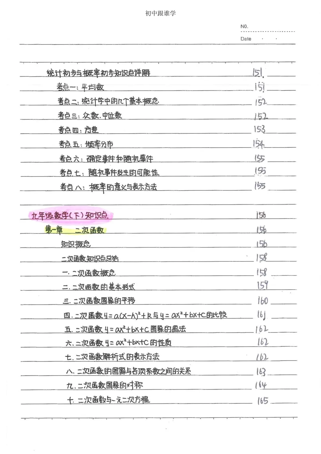 九年级(下)数学 中考数学状元笔记|232页全考点梳理 + 几何模型/函数压轴全攻克! 第11张
