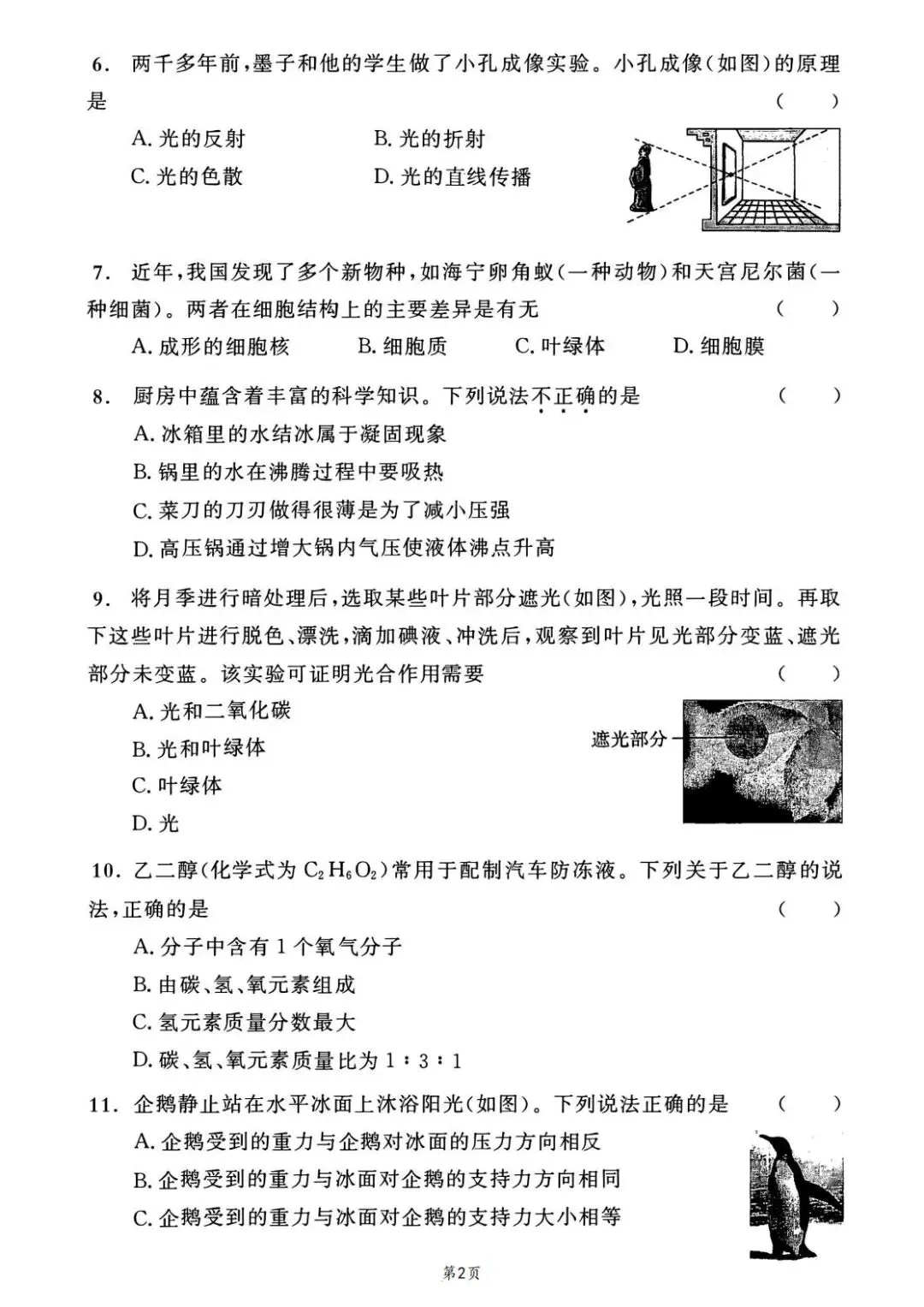 2025年浙江中考科学正式版真题试卷及解析,2017起历年试卷可下载 第3张