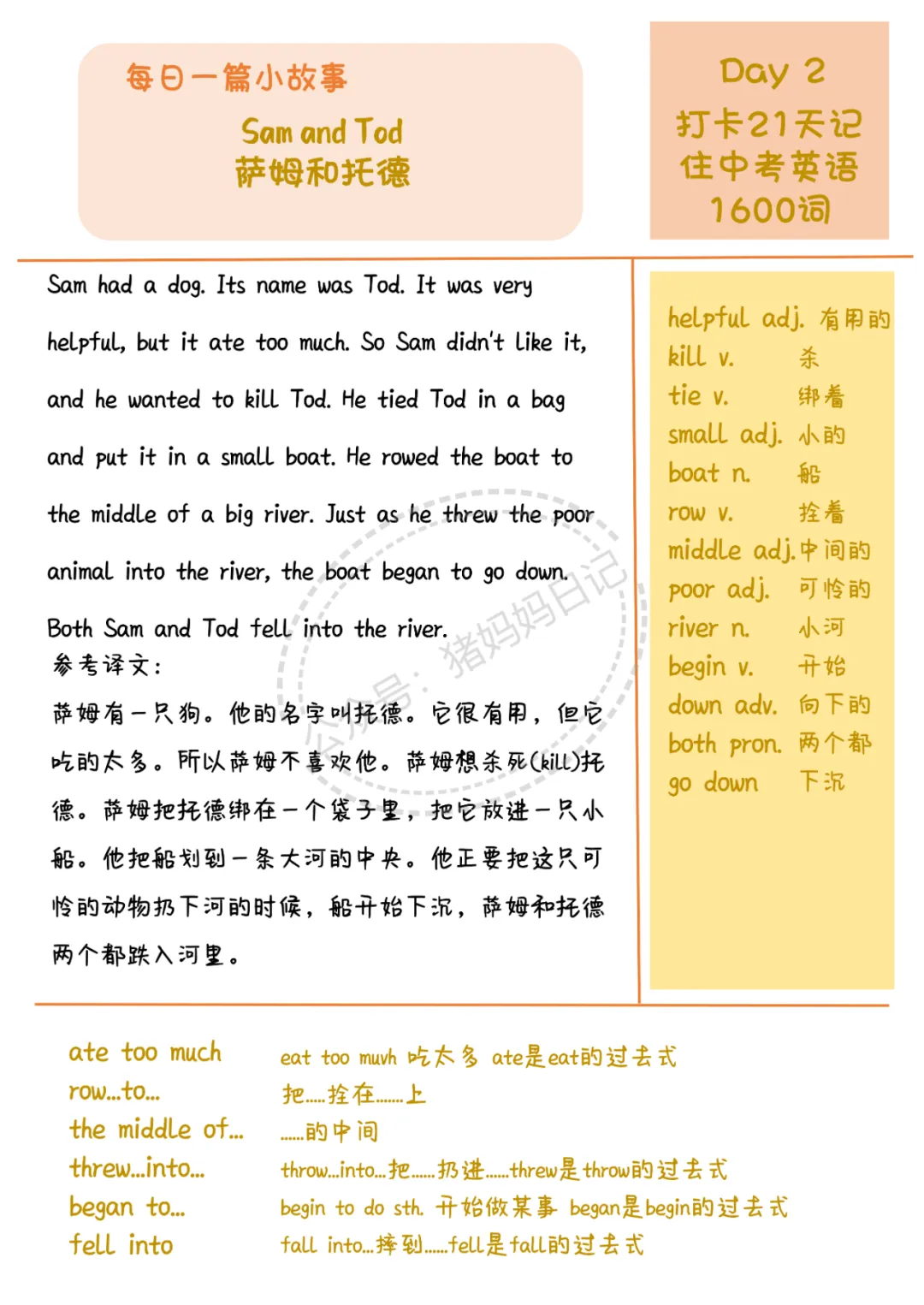 每天一篇故事,21天搞定中考英语1600词.【建议收藏】 第3张
