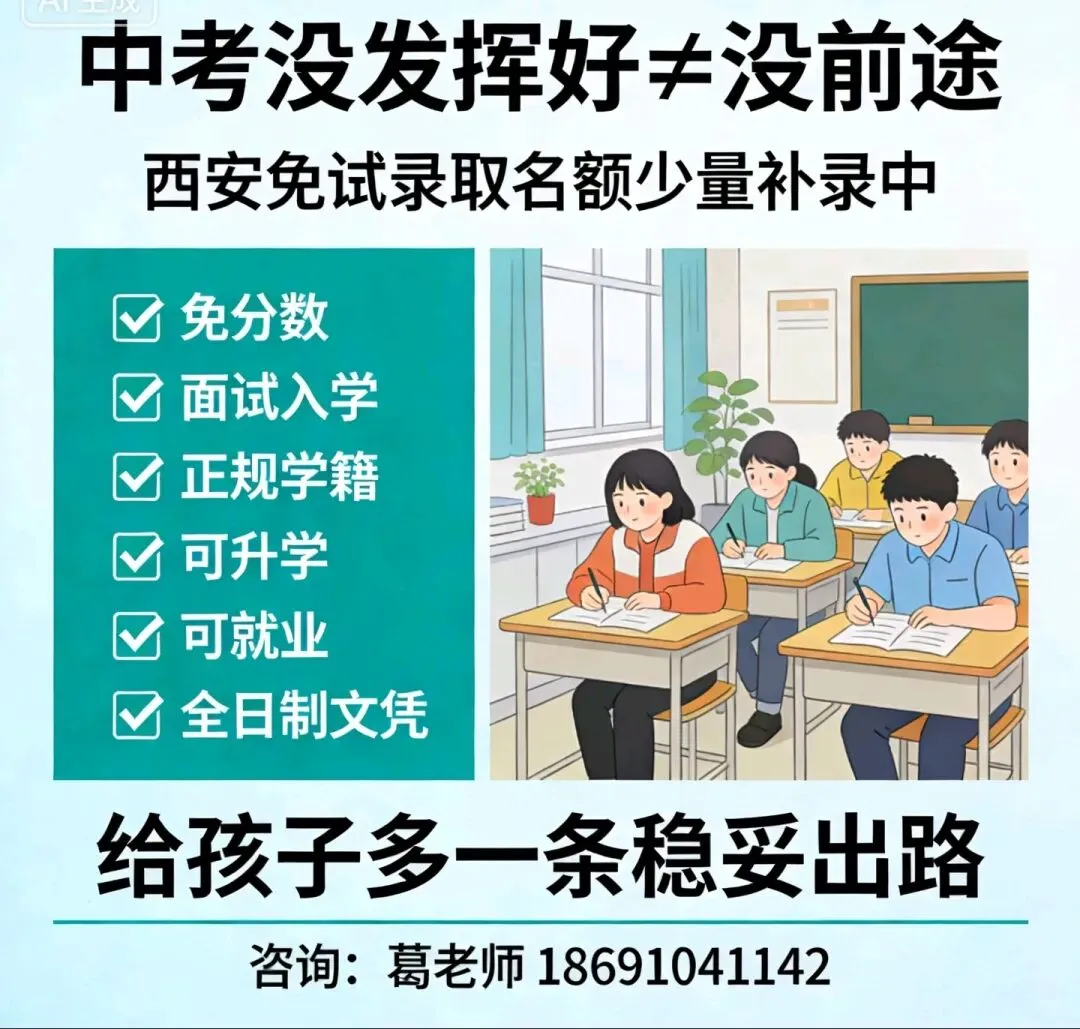 西安中考2026年没考上,核心是先抓官方补录保普高,再按“普高边缘/综合高中/技能升学”分赛道选择最优方案 第10张