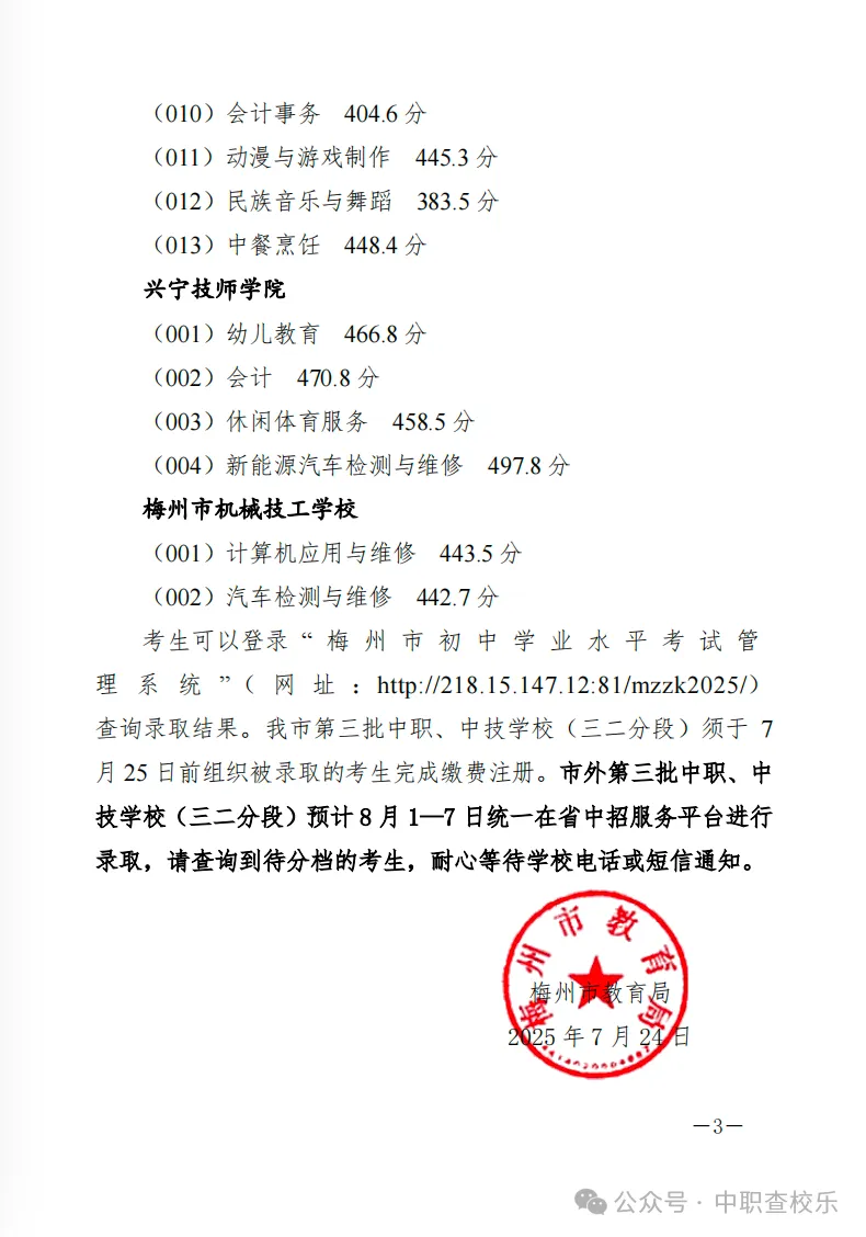 汇总!广东中考中职学校录取分数线 第69张