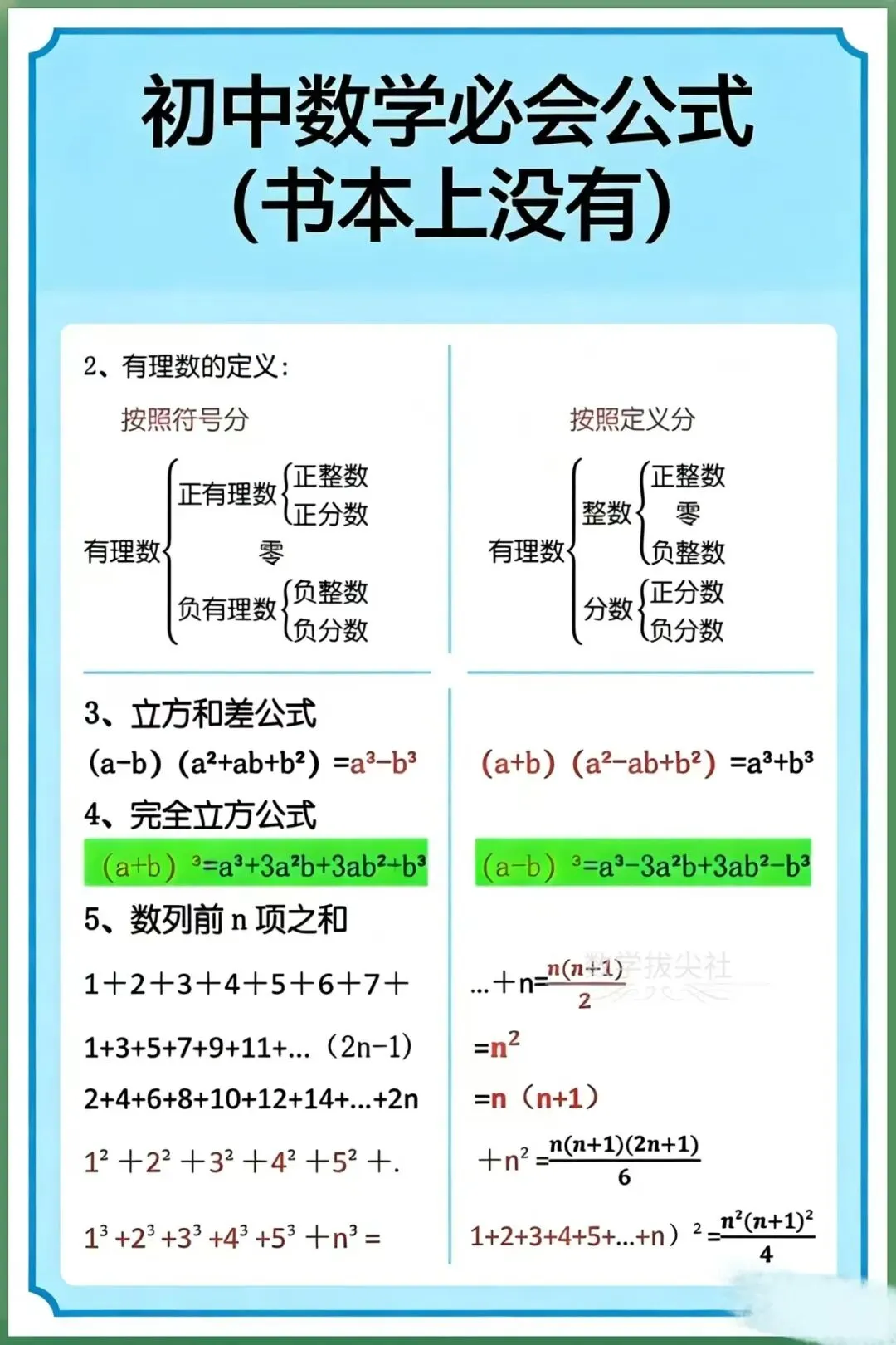 【初中数学】中考数学必背公式(书本上无),电子版可下载打印! 第2张