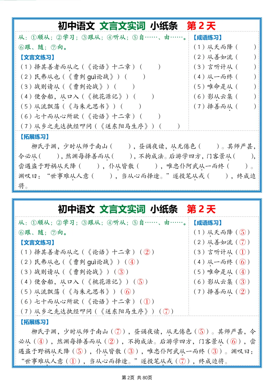 备战中考:初中文言文重点知识默写,掌握牢固了,文言文部分中考不丢分 第2张