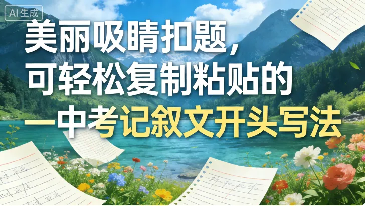 美丽、吸睛、扣题,可轻松复制粘贴的——中考记叙文开头范例 第1张 美丽、吸睛、扣题,可轻松复制粘贴的——中考记叙文开头范例 第1张