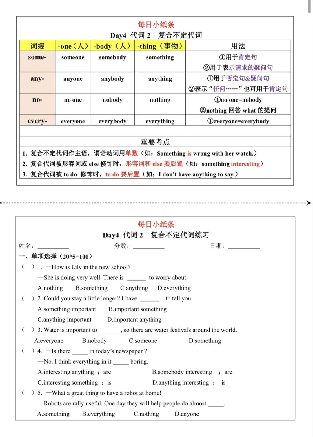 中考英语34个语法点讲解+练习-第5张图片-四季读书网