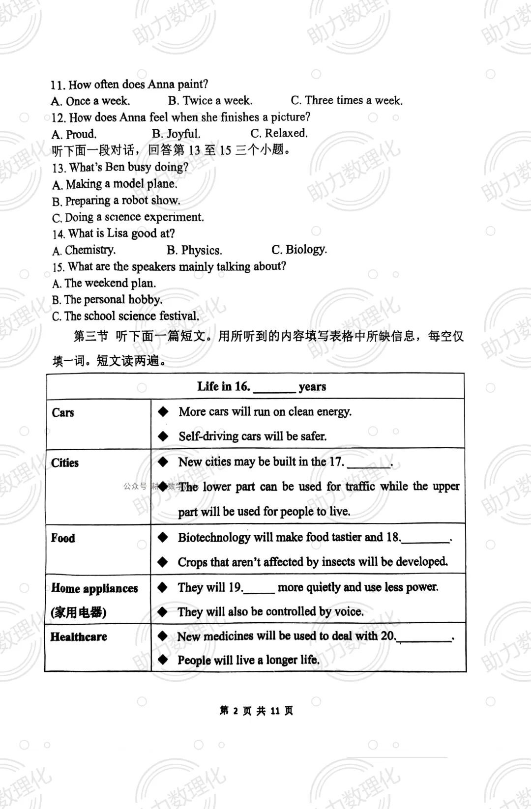 【郑州模拟】2025年郑州市外国语中学中考四模英语试卷及答案 第2张