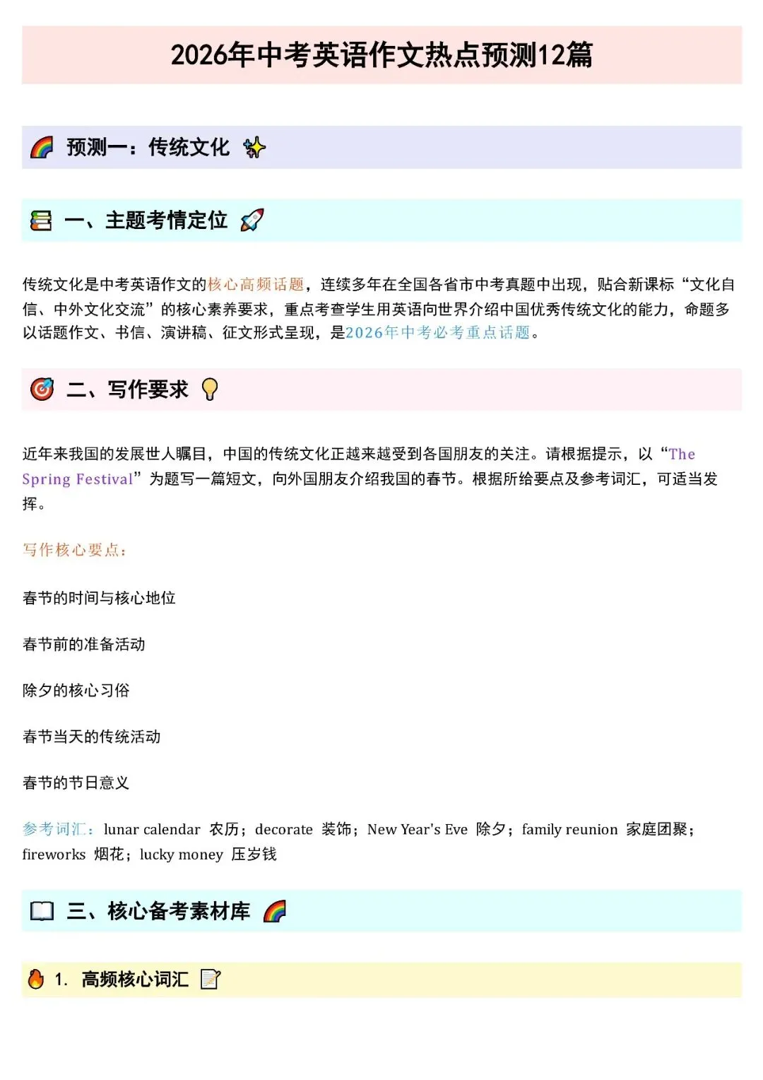 12大中考高频作文话题 第1张