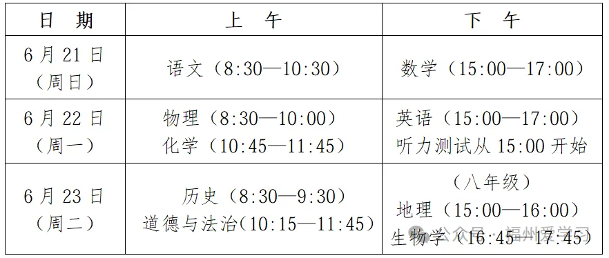 福州教育局最新发布!2026中考报名时间、方法、条件确定 第1张