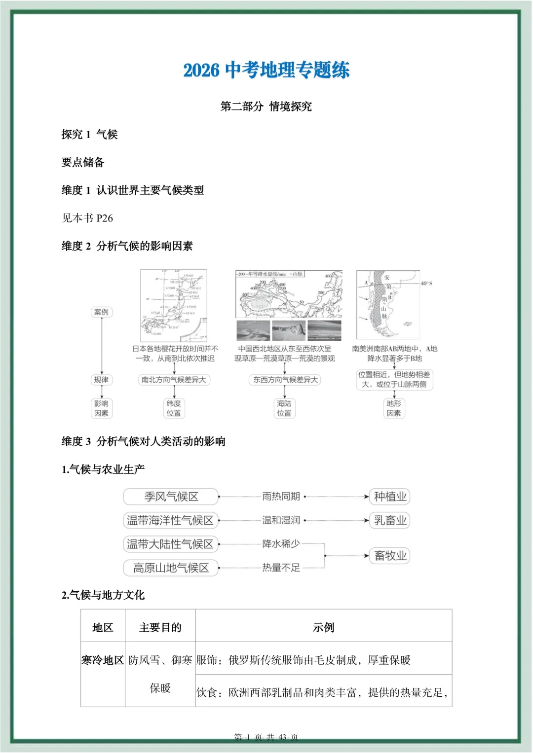 2026年最新教材中考地理专题第二部分练情境探究,文末电子版可下载打印,有需要的家长快给孩子们打印练习,及时查漏补缺吧.-第2张图片-四季读书网