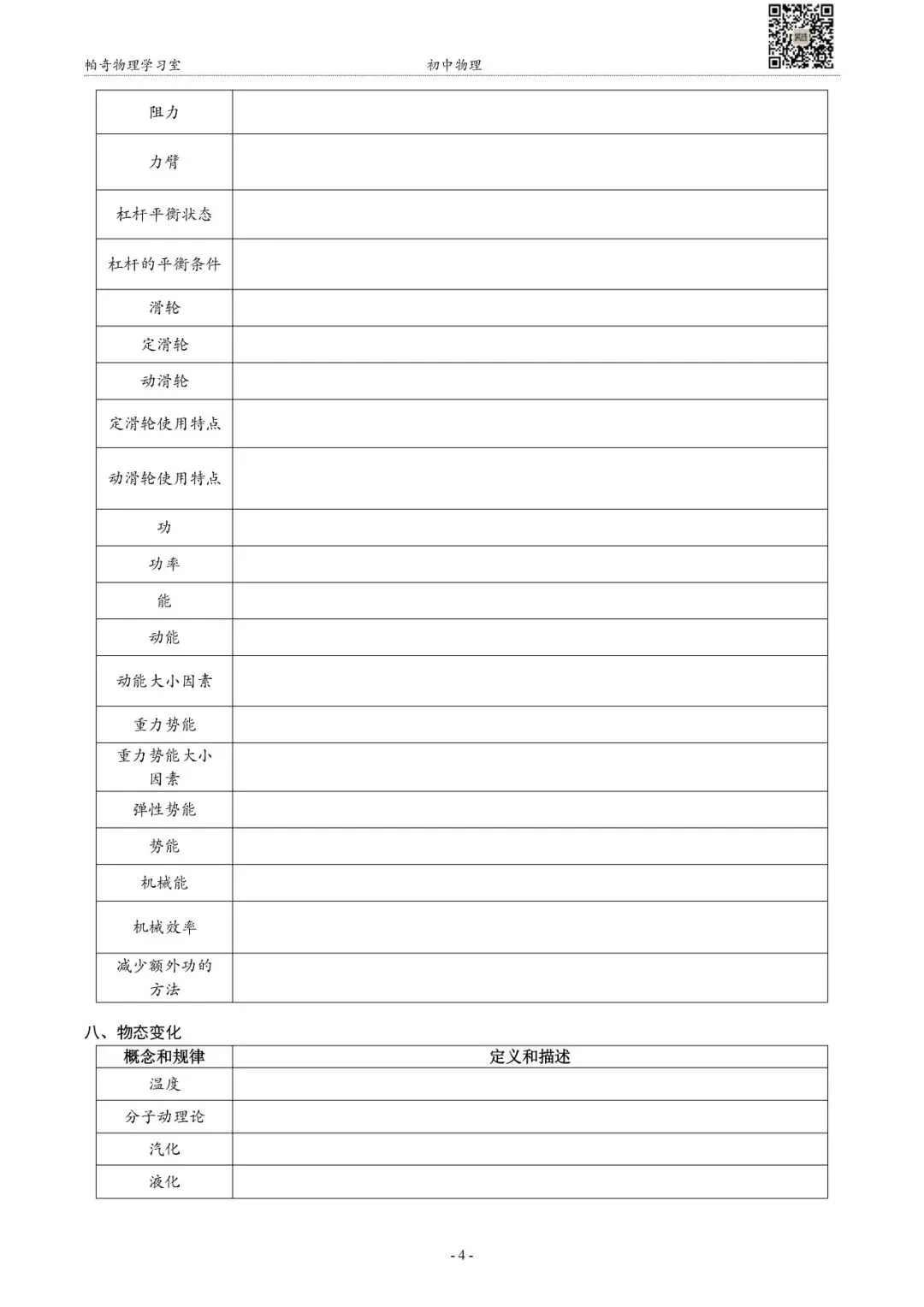 【中考物理】中考物理基本概念和公式梳理(空白) 第5张