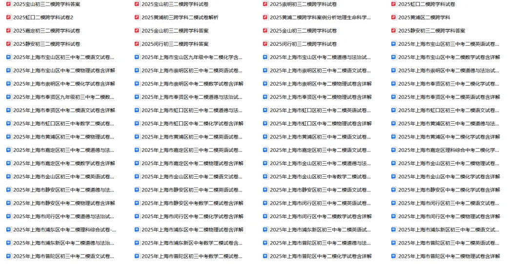 2026刷题:2025年上海市16区中考二模试卷全科合集完整详解版分享 语数英物化道法跨学科 第4张