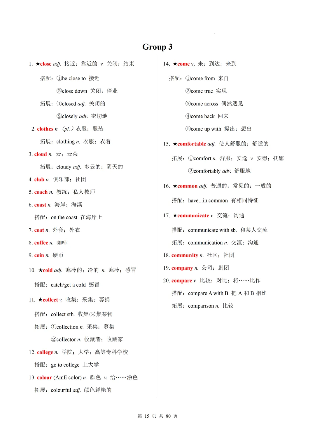 新课标中考英语1600核心词速记(附搭配及拓展) 第17张