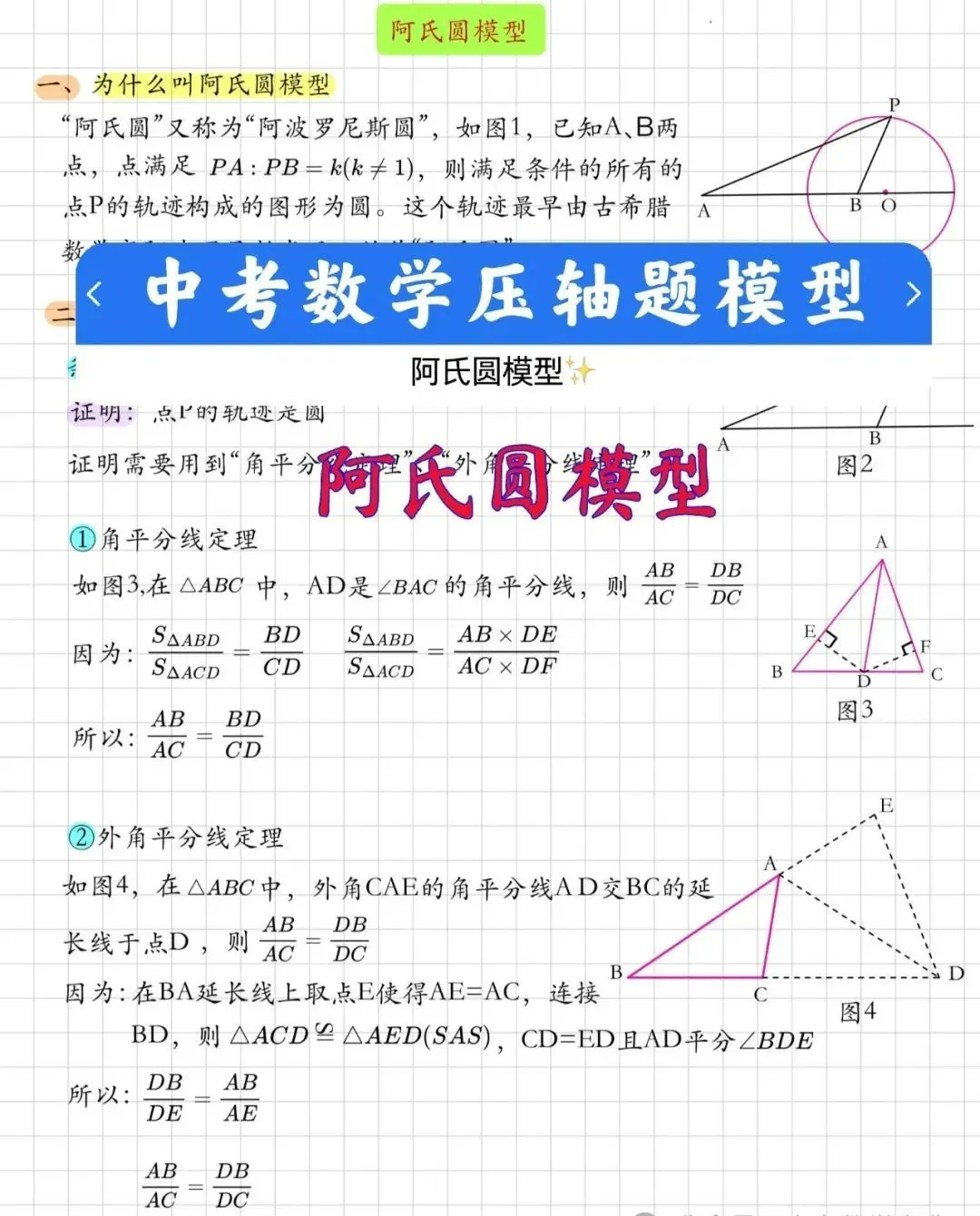 中考数学压轴题模型:阿氏圆模型 第2张 中考数学压轴题模型:阿氏圆模型 第2张