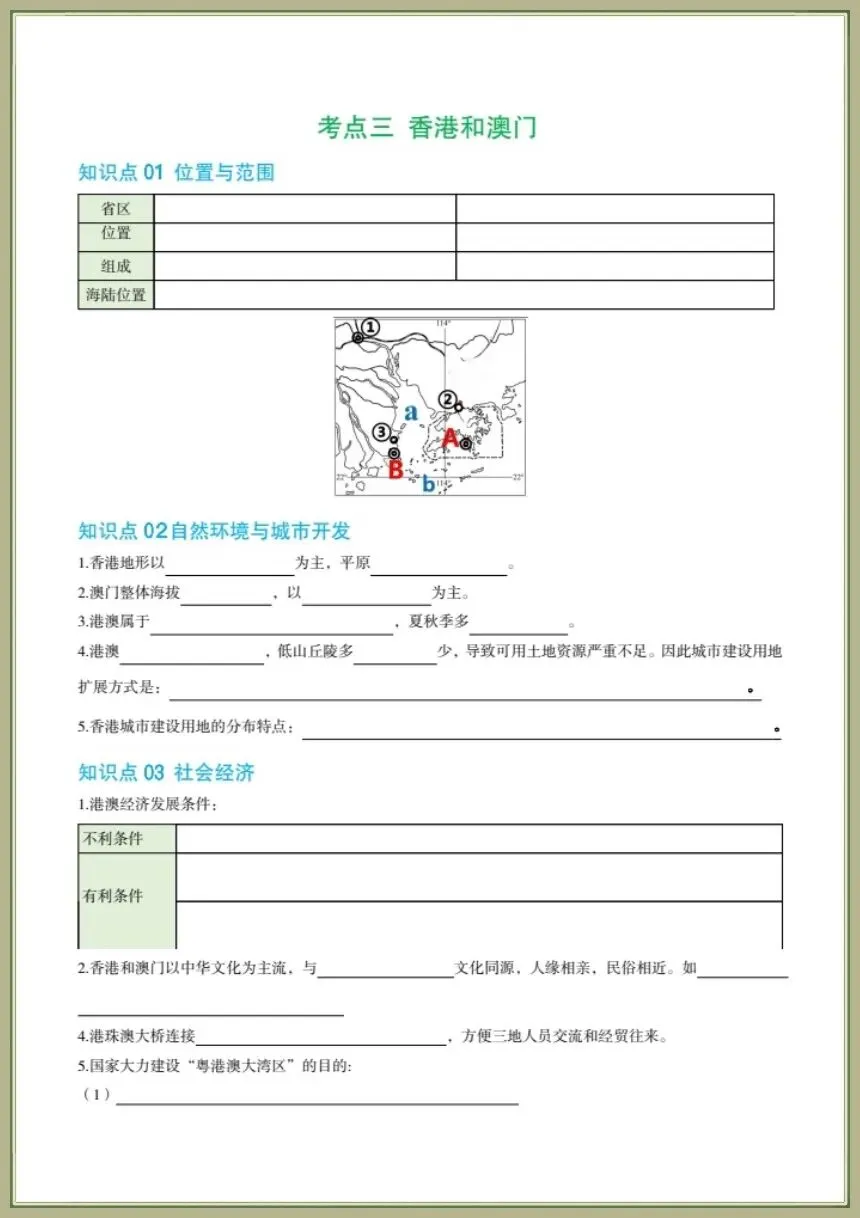 中考地理|2026年地理会考一轮复习学案知识梳理清单+专项习题(全国通用)电子版可下载打印 第27张