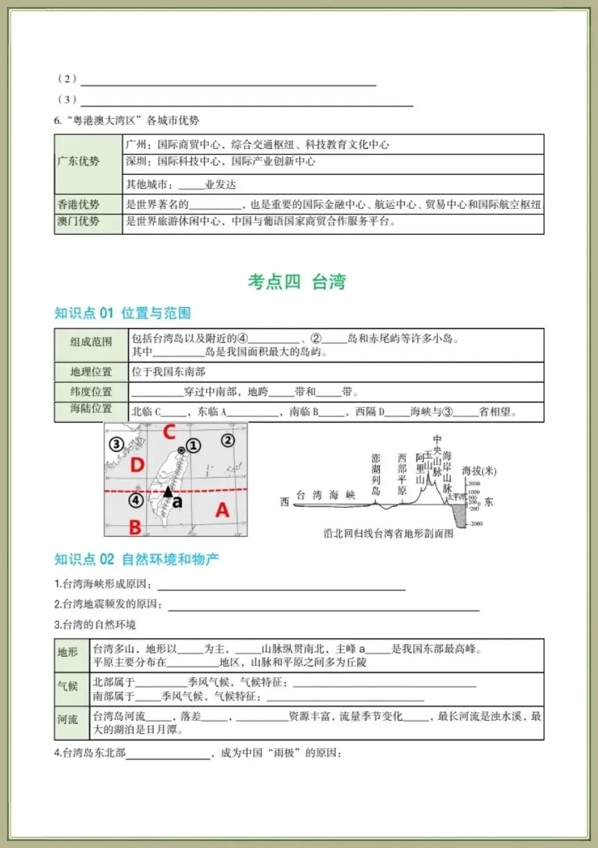 中考地理|2026年地理会考一轮复习学案知识梳理清单+专项习题(全国通用)电子版可下载打印 第28张
